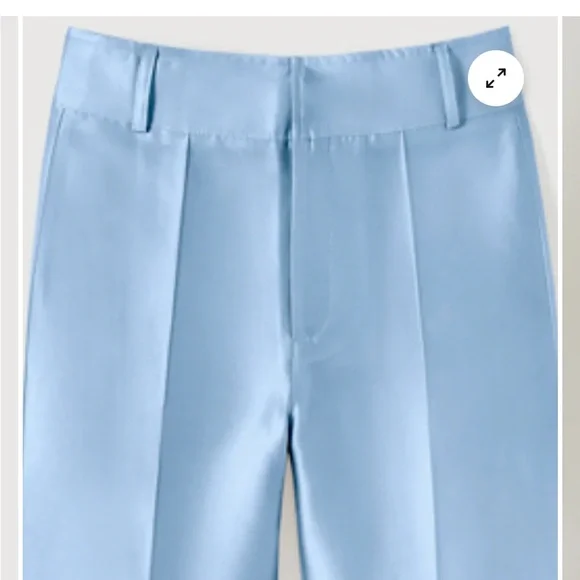 Destree Niagara blue satin straight pants - Picture 5 of 7